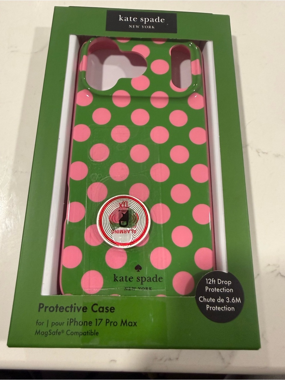 iPhone 17 Pro Max Kate Spade green  & Pink Polka Dot iPhone 17 Pro Max